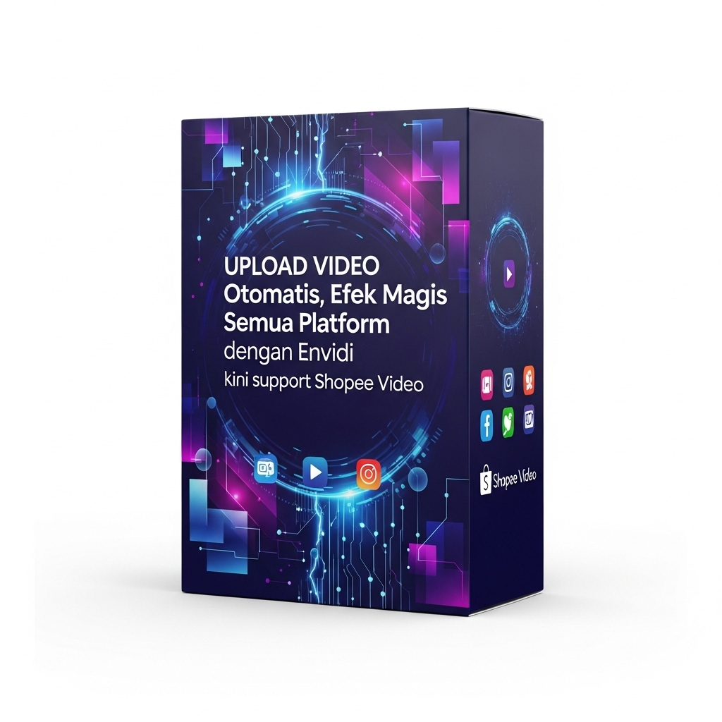 upload video otomatis, efek magis semua platform dengan envidi kini support shopee video